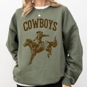 XXXL Military Green Rugged Cowboys Bronco Rider Western Horse Graphic Vintage Heritage Edition Sweatshirt
