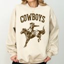 Small Sand Rugged Cowboys Bronco Rider Western Horse Graphic Vintage Heritage Edition Sweatshirt