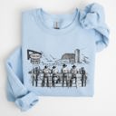 XL Light Blue Cowboys Ranch Cowgirls Western Country Lifestyle Scene Artwork Graphic Sweatshirt