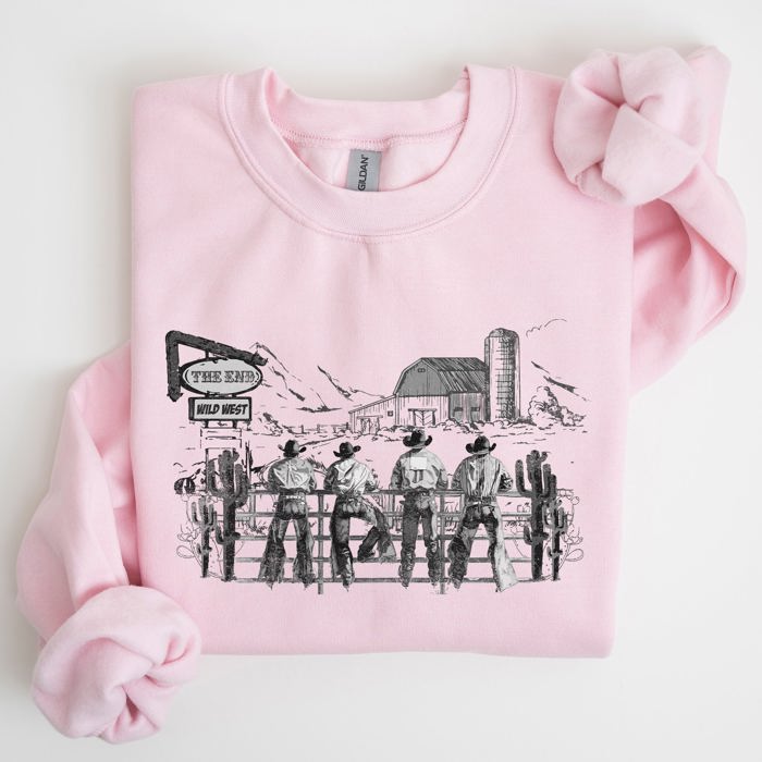 Cowboys Ranch Cowgirls Western Country Lifestyle Scene Artwork Graphic Sweatshirt