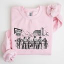 XL Light Pink Cowboys Ranch Cowgirls Western Country Lifestyle Scene Artwork Graphic Sweatshirt
