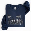 Small Navy Cowboys Ranch Cowgirls Western Country Lifestyle Scene Artwork Graphic Sweatshirt