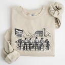 Medium Sand Cowboys Ranch Cowgirls Western Country Lifestyle Scene Artwork Graphic Sweatshirt