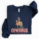 Cowgirl Just Want To Have Fun Western Horse Theme Vintage Inspired Ranch Life Cowgirl Spirit Sweatshirt