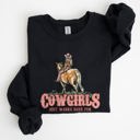 XXL Black Cowgirl Just Want To Have Fun Western Horse Theme Vintage Inspired Ranch Life Cowgirl Spirit Sweatshirt