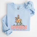 XXXL Light Blue Cowgirl Just Want To Have Fun Western Horse Theme Vintage Inspired Ranch Life Cowgirl Spirit Sweatshirt