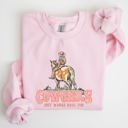 Medium Light Pink Cowgirl Just Want To Have Fun Western Horse Theme Vintage Inspired Ranch Life Cowgirl Spirit Sweatshirt