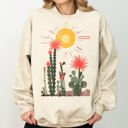 XXL Sand Desert Cactus Sun Succulent Western Plants Southwest Themed Outdoor Adventure Print Sweatshirt