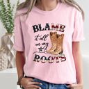  Blame It All On My Roots, Cowboy, Garth, Western Comfort Colors Graphic Tee Deluxe Edition