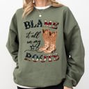 Medium Military Green Blame It All On My Roots, Cowboy, Garth, Western Sweatshirt