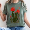 Large Moss Dark Green Desert Cactus Succulent Western Plants Southwest Desert Scene Graphic Elements Comfort Colors Tee