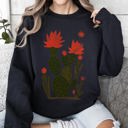 Small Black Desert Cactus Succulent Country Western Plants Nature Inspired Artwork Collection Sweatshirt