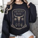 Small Black Desert Rose Western Cowgirl Cowboy Spirit Heritage Frontier Style Graphic Sweatshirt