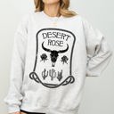 Medium Ash Light Gray Desert Rose Western Cowgirl Cowboy Spirit Heritage Frontier Style Graphic Sweatshirt