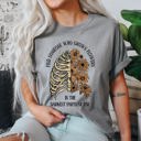  Find Someone Who Grows Flowers Skeleton Cowgirl Graphic Illustration Comfort Colors Tee