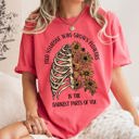  Find Someone Who Grows Flowers Skeleton Cowgirl Graphic Illustration Comfort Colors Tee