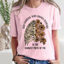 Large Blossom Light Pink Find Someone Who Grows Flowers Skeleton Cowgirl Graphic Illustration Comfort Colors Tee
