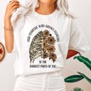 XXL White Find Someone Who Grows Flowers Skeleton Cowgirl Graphic Illustration Comfort Colors Tee