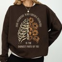 Medium Dark Chocolate Brown Find Someone Who Grows Flowers Skeleton Cowgirl Floral Western Skeleton Art Design Sweatshirt