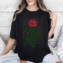 XL Black Flowering Desert Cactus Succulent Plants Cowgirl Desert Southwest Floral Motif Comfort Colors Tee