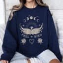 XXXL Navy Free Bird Western Country Rock Music Cowboy Inspired Graphic Vintage Concert Sweatshirt
