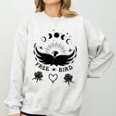 XXL Ash Light Gray Free Bird Western Country Rock Music Cowboy Inspired Graphic Vintage Concert Sweatshirt