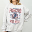Medium Ash Light Gray Bronco Riding Wild Horse Race Cowboy Cowgirl Rustic Western Heritage Premium Sweatshirt