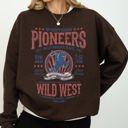 Large Dark Chocolate Brown Bronco Riding Wild Horse Race Cowboy Cowgirl Rustic Western Heritage Premium Sweatshirt