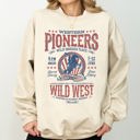 Medium Sand Bronco Riding Wild Horse Race Cowboy Cowgirl Rustic Western Heritage Premium Sweatshirt