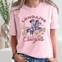 XL Blossom Light Pink Long Live Cowgirls, Horse, Cowboy, Western, Country Rodeo Spirit Comfort Colors Tee
