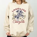 XXXL Sand Long Live Cowgirls, Horse, Cowboy Western Country Heritage Design Graphic Sweatshirt