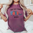 XXL Berry Red Not My First Rodeo Cowboy Armadillo Western Illustration With Classic Vintage Vibe Comfort Colors Tee