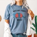Large Blue Jean Not My First Rodeo Cowboy Armadillo Western Illustration With Classic Vintage Vibe Comfort Colors Tee