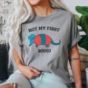 XL Granite Not My First Rodeo Cowboy Armadillo Western Illustration With Classic Vintage Vibe Comfort Colors Tee