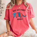 XXL Watermelon Pink Not My First Rodeo Cowboy Armadillo Western Illustration With Classic Vintage Vibe Comfort Colors Tee