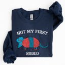  Not My First Rodeo Cowboy Armadillo Western Themed Rustic Graphic Illustration Sweatshirt