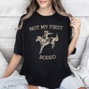 XXL Black Not My First Rodeo Cowboy Bronco Rider Country Cowgirl Western Inspired Comfort Colors Tee