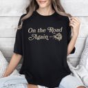 XXXL Black On The Road Again, Roses, Western, Cowboy, Willie Collection Edition Comfort Colors Tee
