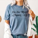 Small Blue Jean On The Road Again, Roses, Western, Cowboy, Willie Collection Edition Comfort Colors Tee