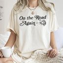 XXL Ivory Cream On The Road Again, Roses, Western, Cowboy, Willie Collection Edition Comfort Colors Tee