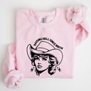 XL Light Pink Raising Hell Since Birth Cowgirl Sassy Western Rebel Statement Sweatshirt For Bold Souls