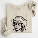 XL Sand Raising Hell Since Birth Cowgirl Sassy Western Rebel Statement Sweatshirt For Bold Souls
