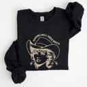 XXL Black Raising Hell Since Birth Cowgirl Sassy Western Rebel Statement Sweatshirt For Bold Souls