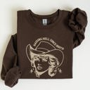 XXL Dark Chocolate Brown Raising Hell Since Birth Cowgirl Sassy Western Rebel Statement Sweatshirt For Bold Souls