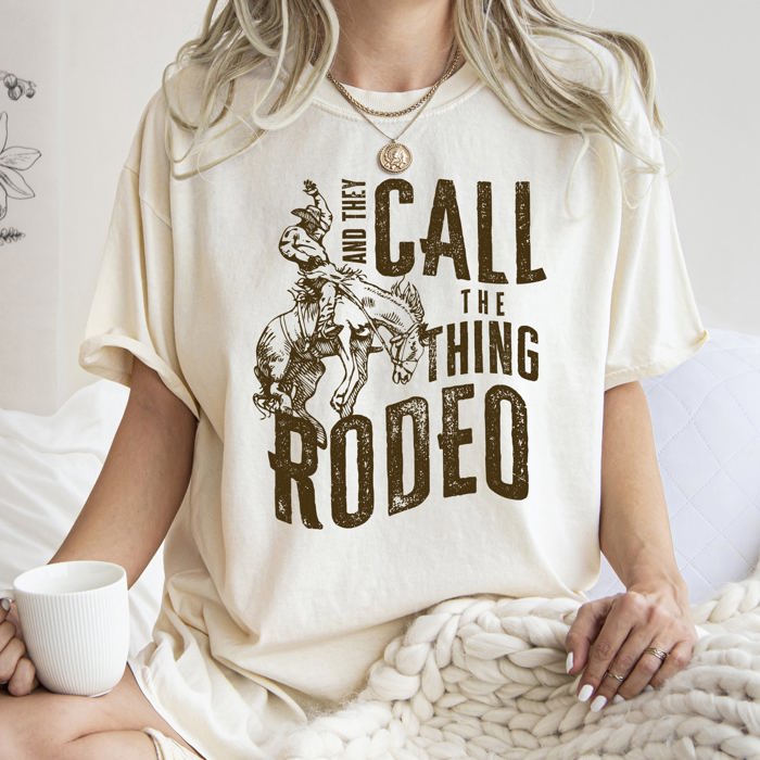 Rodeo Rider Bronco Bull Horse Cowboy Cowgirl Western Rodeo Attire Comfort Colors Tee