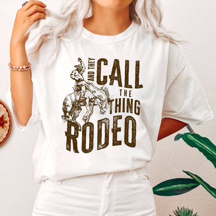 Rodeo Rider Bronco Bull Horse Cowboy Cowgirl Western Rodeo Attire Comfort Colors Tee