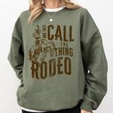 Large Military Green Rodeo Rider Bronco Bull Horse Cowboy Cowgirl Western Heritage Rodeo Spirit Collection Sweatshirt