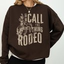 Small Dark Chocolate Brown Rodeo Rider Bronco Bull Horse Cowboy Cowgirl Western Heritage Rodeo Spirit Collection Sweatshirt
