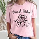 Small Blossom Light Pink Rough Rider Rodeo Cowboy Western Cowgirl Horse Bronco Classic Comfort Colors Tee