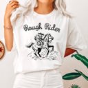 XL White Rough Rider Rodeo Cowboy Western Cowgirl Horse Bronco Classic Comfort Colors Tee